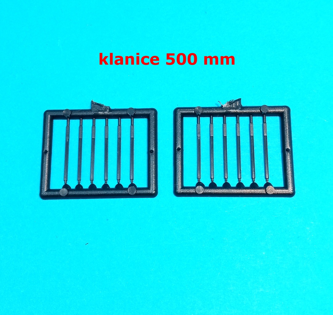 plošinový vůz Salp/Px - ČSD s klanicemi 500 mm 
