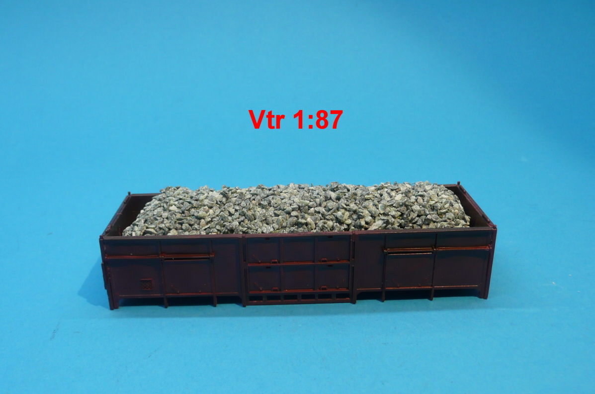 náklad šedého kamene pro vozy Vtr H0 1:87 
