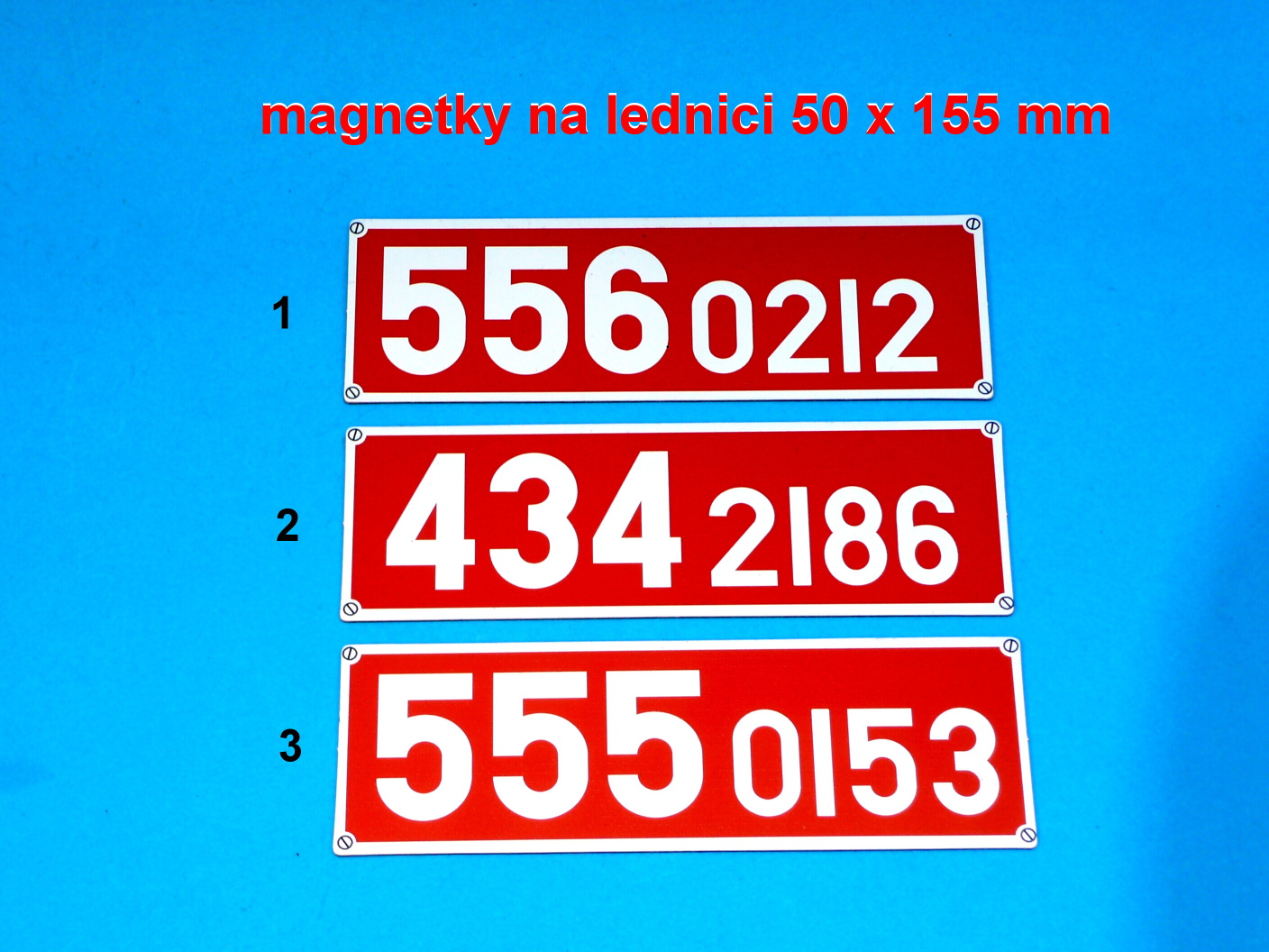 magnetky na lednici I. - lokomotivní cedule 50x155 mm