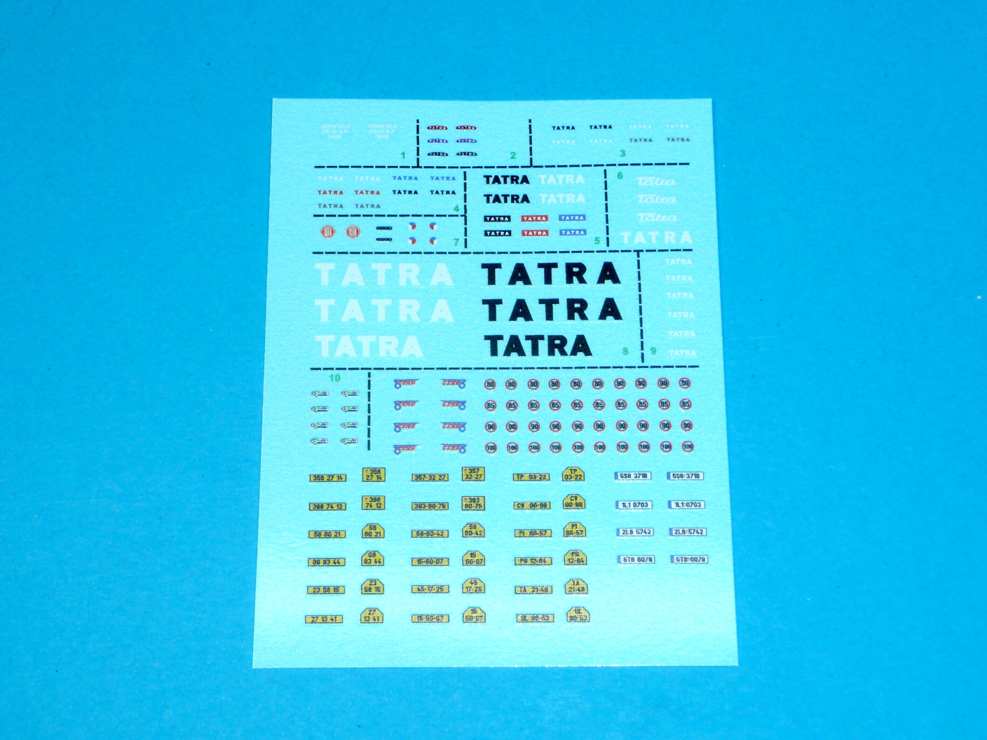 Obtisky pro nákladní automobily TATRA 1:87
