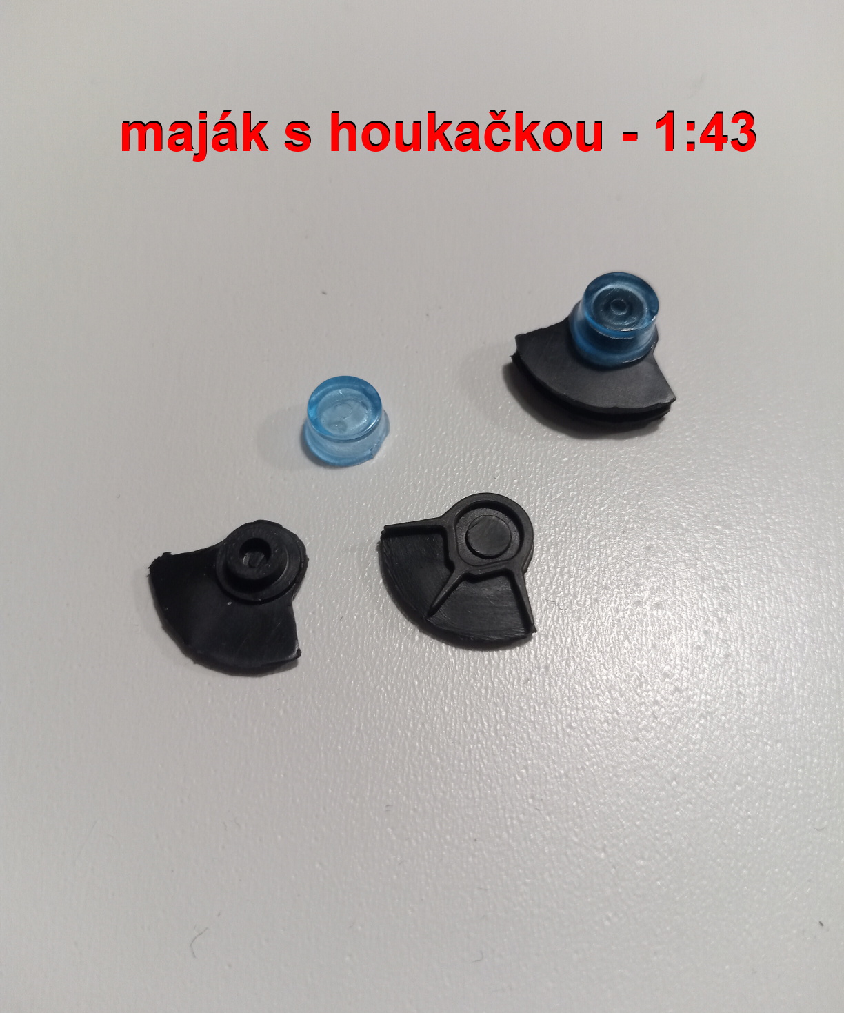 1:43 - maják s houkačkou modrý - 2 kusy 