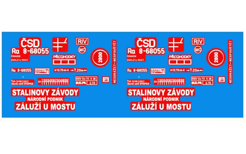 Obtisk ČSD - cisterna Ra 8-68055 - 1:87