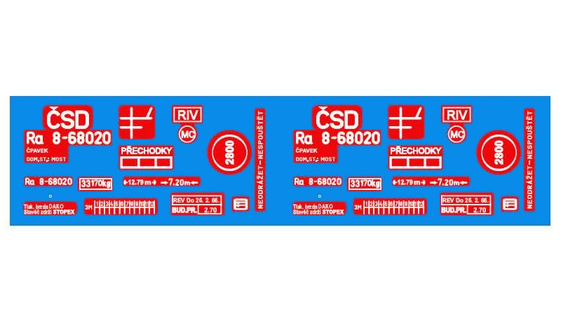 Obtisk ČSD - cisterna Ra 8-68020 - 1:87