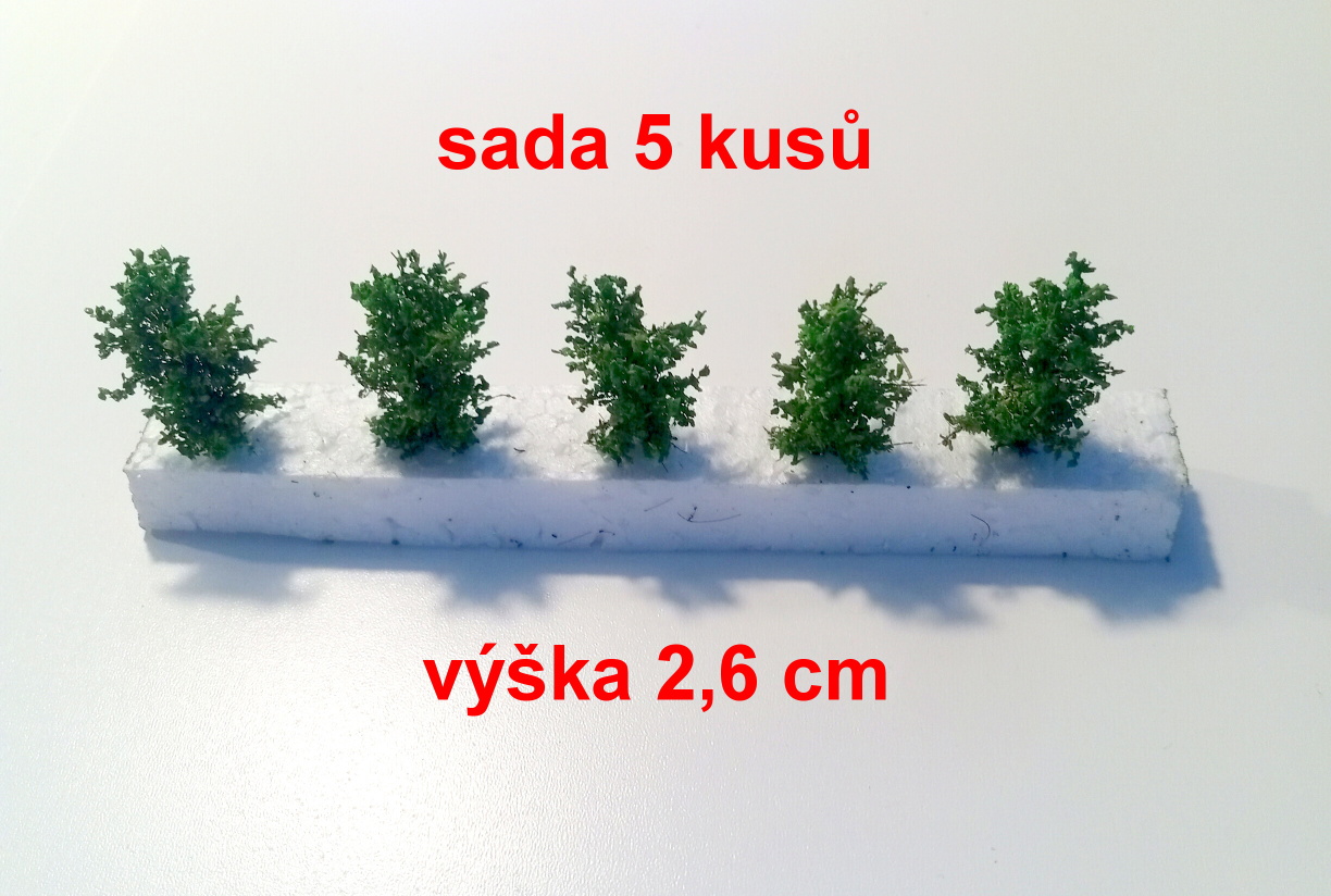 keříky - sada 5 kusů - výška 2,6 cm