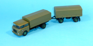 * Škoda 706 - valník s plachtou a přívěsem ČA - 1:87