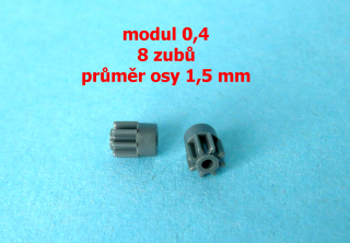 ozubené kolo modul 0,4 - 8 zubů