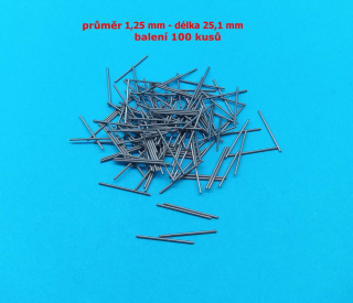 osičky pro auta 1,25 mm - 25,1 mm délka