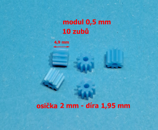 ozubené kolo modul 0,5 - 10 zubů