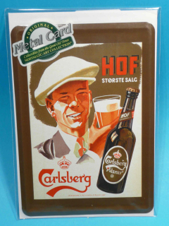 CARLSBERG  plech. pohlednice  10 x14 cm