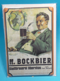 BOCKBIER  plech. pohlednice  10 x14 cm