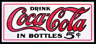 Coca Cola  - cedulka     40 x 30 cm 